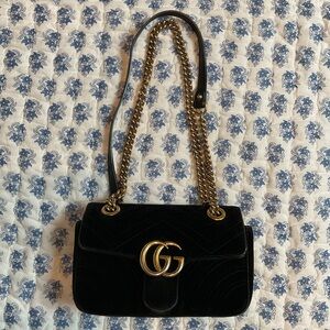 Gucci black velvet bag